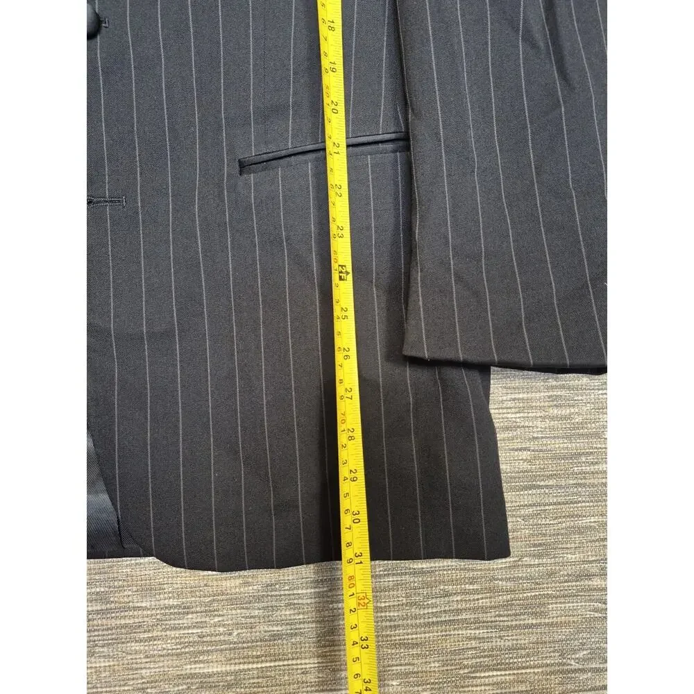 LAUREN Ralph Lauren Blazer Jacket Mens 40R Black Super 100s Fine Worsted Wool